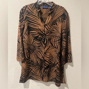 Karen Scott button down long tunic shirt 🤎